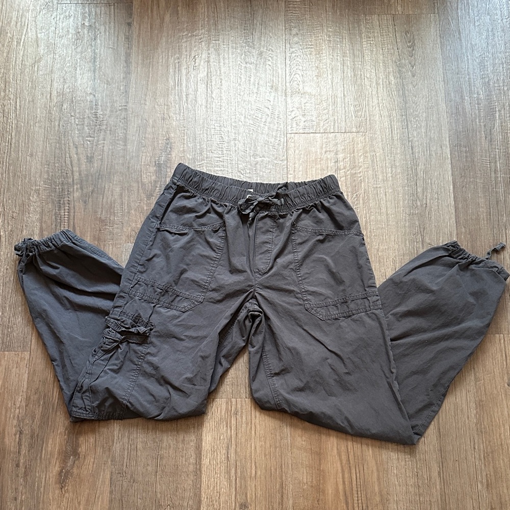 Aerie Charcoal Parachute Pants
